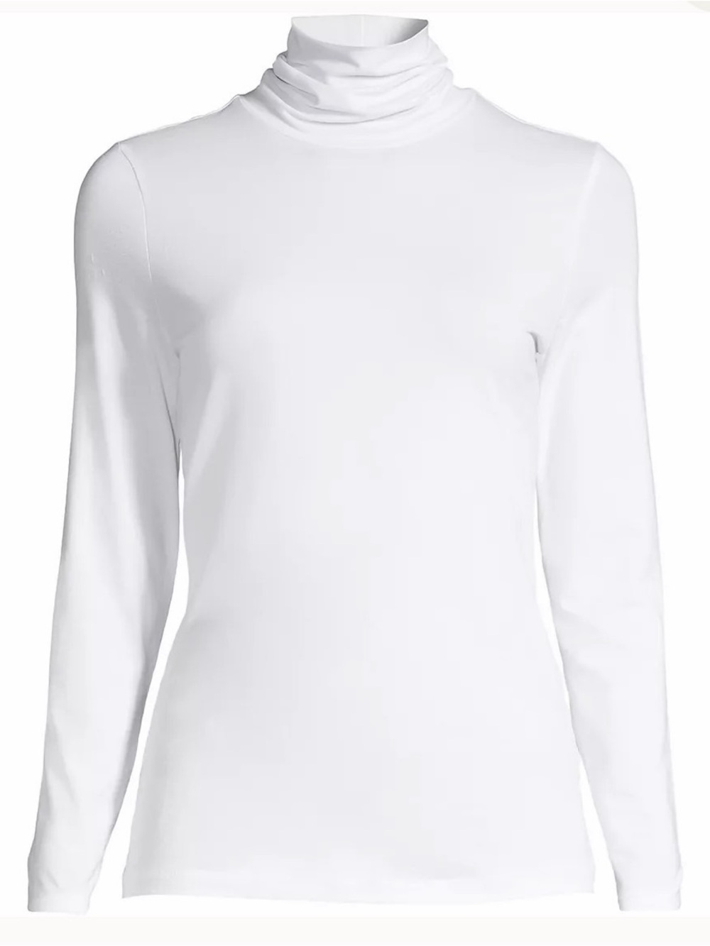 NWT Lands' End White Long-Sleeve Turtleneck Top - women’s medium